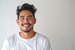 © NikoG - Portrait of a young handsome man in white t shirt on white background