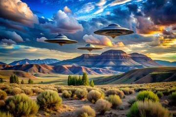 Wall Mural - Buckle up, Earthlings, as you venture into an extraterrestrial realm right here on our planet! Surrounded by the rugged landscape of Idaho