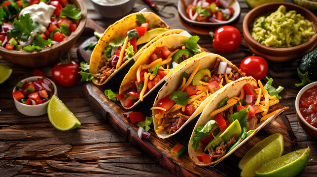  colorful taco spread