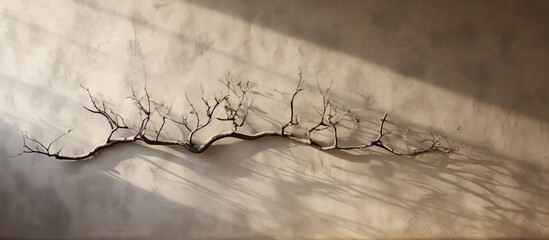 Poster - Branch tree shadow complements stone pattern in the copy space image.
