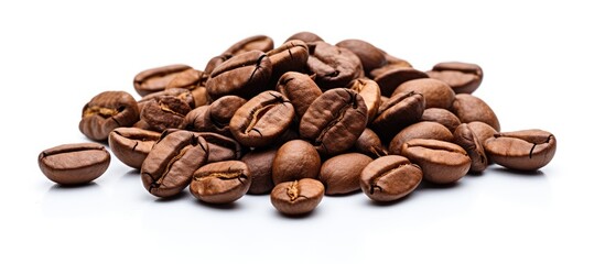 Aufkleber - Coffee beans on a white background with copy space image.