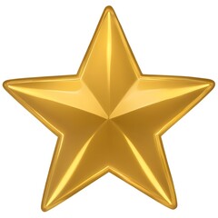 Wall Mural - Isolated glowing gold star on a white background