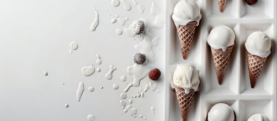 Aufkleber - Ice cream mold displayed on a white background with copy space image for customization.