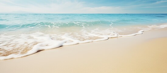 Wall Mural - Close-up view of a summery beach background with plenty of sand and spacious copy space image available.