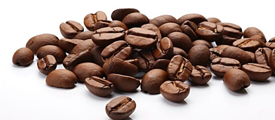 Aufkleber - Coffee beans on a white background with copy space image.
