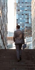 Poster - Businessman Walk Holding Laptop