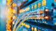 © Media Srock - Network equipment wires are connected to switches
