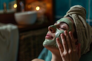 Sticker - Woman Relax using Skincare