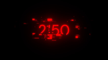 Poster - 3D rendering 2150 text with screen effects of technological glitches