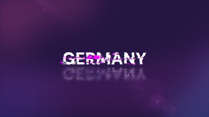 Poster - 3D rendering Germany text with screen effects of technological glitches