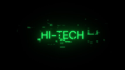 Poster - 3D rendering hi tech text with screen effects of technological glitches