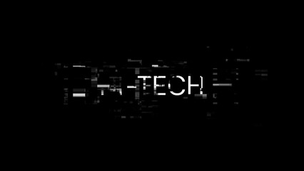Poster - 3D rendering hi tech text with screen effects of technological glitches