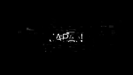 Poster - 3D rendering Japan text with screen effects of technological glitches