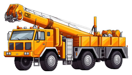 Wall Mural - PNG Toy crane vehicle truck white background transportation.