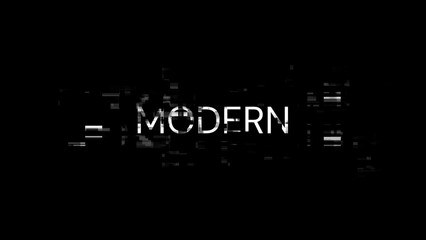 Poster - 3D rendering Modern text with screen effects of technological glitches