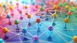 © MAY - An abstract 3D illustration of interconnected nodes and lines, representing a network or system, ideal for illustrating complex concepts in presentations.