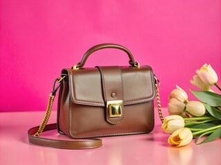 Beautiful trendy womens crossbody leather handbag