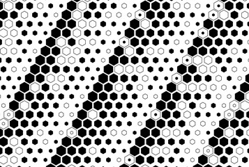 Poster - hexagon vector abstract geometric technology background. halftone hex retro simple pattern. minimal 