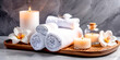 © Radorog. - spa skin care product set decoration, towel candle, oil bottle