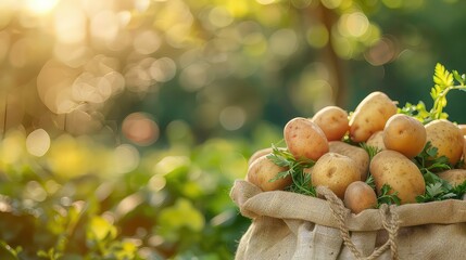 background blur vegetables filled bag shopping reusable friendly eco ecology supermarket light food potato fresh vegetable isolated nourishment organic healthy vegetarian yellow harvest root.