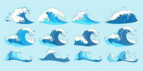 Poster - Wave collection - set of water movement