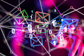 Aufkleber - mail communication support contact concept service - 3d