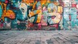 © Jelena - vibrant graffiti art mural on grungy urban wall street culture and creative expression in the city