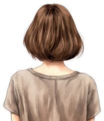 Sticker - PNG Hair adult back white background.