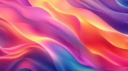 Wall Mural - A colorful, abstract painting with a wave-like pattern