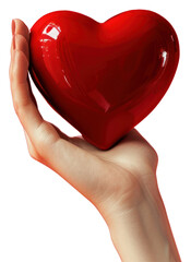 Sticker - PNG Heart shape love hand red.