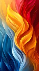 Wall Mural - Abstract Colorful Waves Background