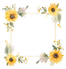 Poster - PNG Little sunflower square border backgrounds pattern plant.