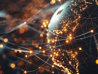 Poster - modern futuristic digital globe map background.ai generated image
