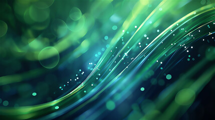 Wall Mural - Glowing green and blue light trail; energy transition tone. Futuristic background for presentation design.