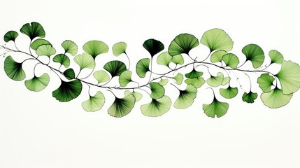 Sticker - simple ink line drawing of ginkgo leaves