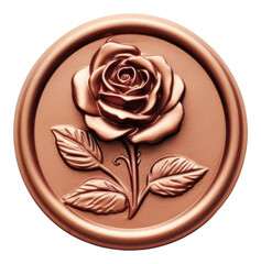 Sticker - png seal wax stamp a rose jewelry locket bronze.