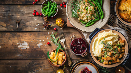 Wall Mural - a cozy Thanksgiving dinner