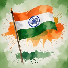 India Independence day theme with indian flag along its colours and patriotic concept