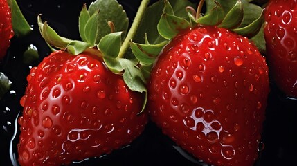 Wall Mural - Image of a Succulent, Ripe Strawberry