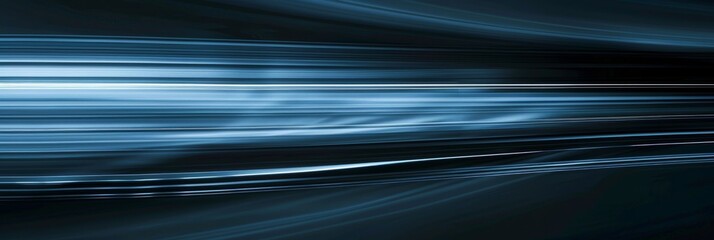 Poster - An abstract closeup of blue light ray stripes in motion, emphasizing their smooth and intricate details