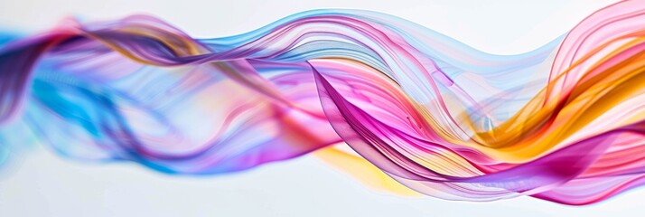 Aufkleber - A close-up photograph of colorful abstract wave lines against a light background. Perfect for use in presentations or designs
