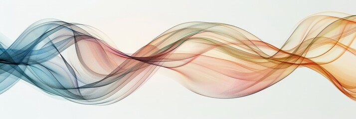 Poster - An artistic, overhead shot showcasing abstract wave lines in a dynamic arrangement. The lines are rendered in various hues, creating a captivating visual display
