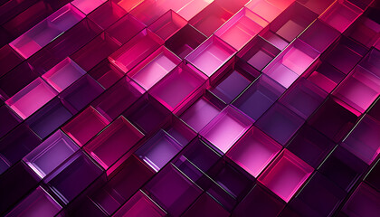 Aufkleber - Glossy Pink Square Tiles Arranged in a Geometric Pattern