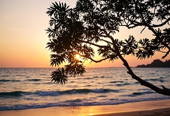 Sticker - sunset on the beach