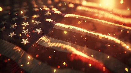 Poster - USA flag in flowing smoke. Abstract American flag