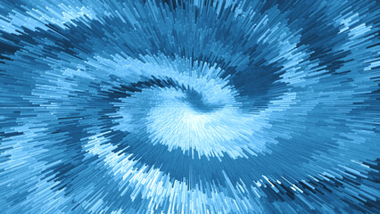 Poster - Abstract pattern with three-dimensional lines in different shades of blue. High resolution full frame modern and futuristic background with 3d shapes.
