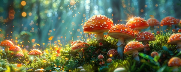 Sticker - A playful pixie dancing among mushrooms, its laughter echoing through the forest.