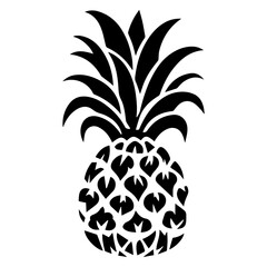 Wall Mural - A black and white silhouette of a pineapple