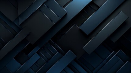 Minimal black and blue abstract background with gradient colors, 3D geometric shapes, and dark theme.