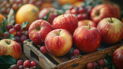 Wall Mural - Fresh apples cut with a knife